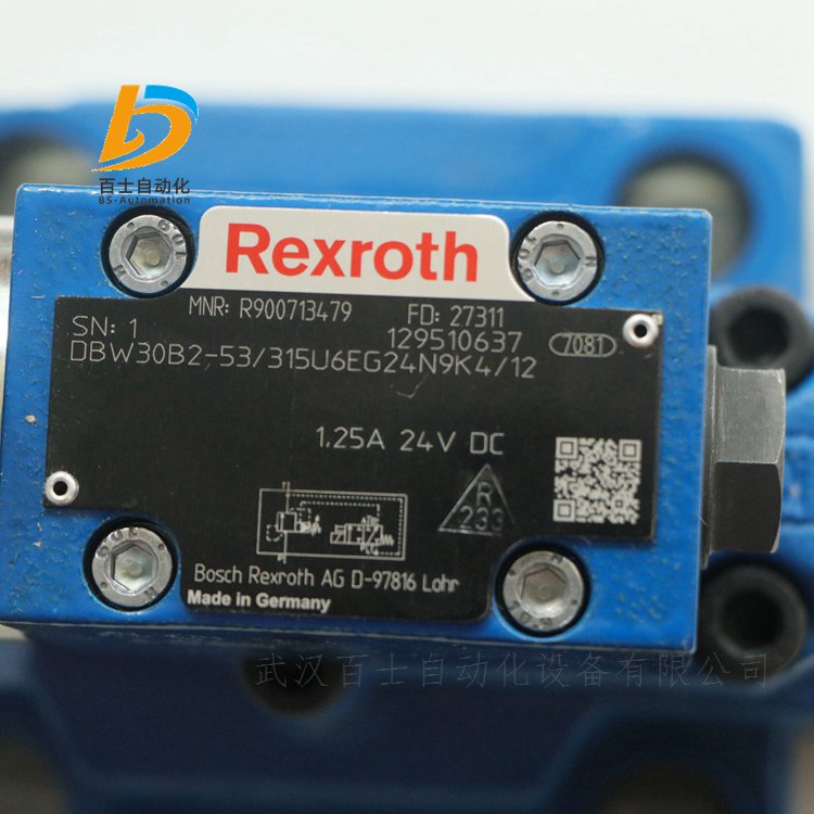 REXROTH电磁溢流阀R900713479 DBW30B2-53/315U6EG24N9K4/12
